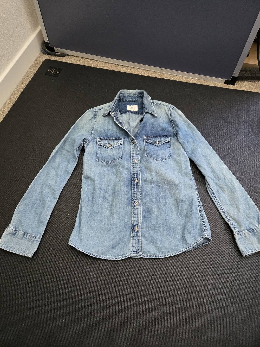 Light Wash Denim Button-Up Shirt